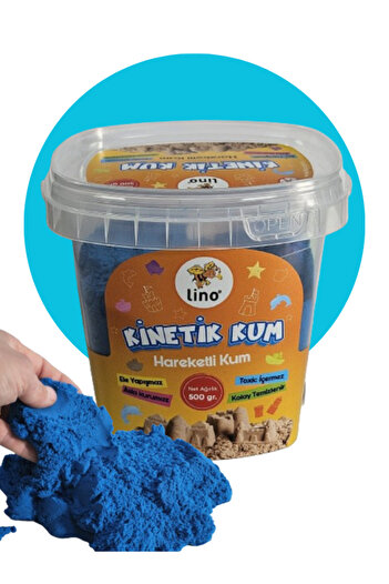 Lino LİNO Doğal Kinetik Kum Oyun Kumu MAVİ 500 Gram