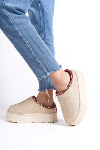 Lively Stylish Γυναικείες μπότες από δέρμα σουέτ με επένδυση από χοντρό ύφασμα Άνετες παντόφλες για το σπίτι Χοντρή σόλα