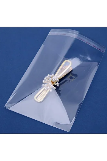 Dekals 100 Pieces 10x20 Small Size Organizer Bag with Tape Transparent Jewelry Buckle Accessory Bag Gelatin with Tape