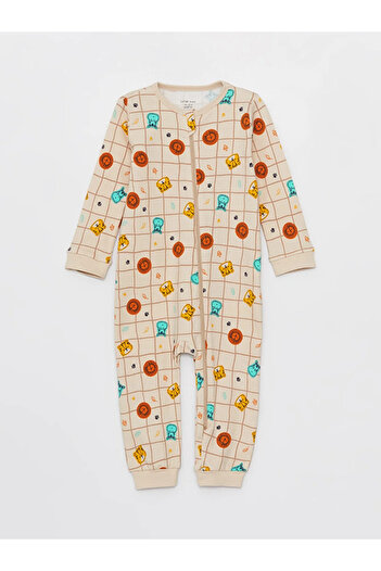 LC Waikiki LCW baby Crew Neck Long Sleeve Printed Baby Boy Jumpsuit 2-pack