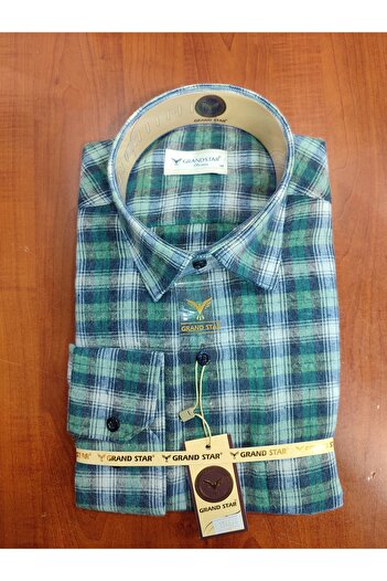 Grand Star DAYNOGLU 100% WOOL LONG SLEEVE POCKET CLASSIC WINTER MEN'S SHIRT