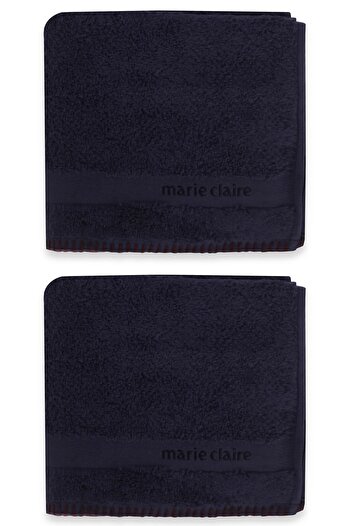 Marie Claire Melodie 100% бавовняний темно-синій рушник - 30x50 см, набір з 2 штук