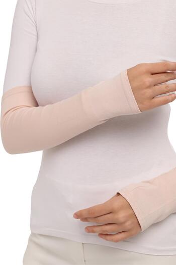 Altobeh Practical Hijab Sleeve Combed Cotton Prayer Sleeve Plain Powder