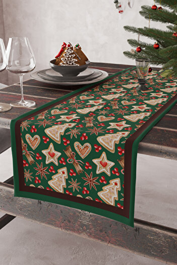 AYSHOME Ays Home New Year's Special Cookie Patterned Runner