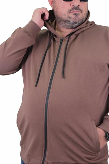 Starbattal Плюс размер Basic Seasonal суитшърт с цип и качулка 22751 TABA
