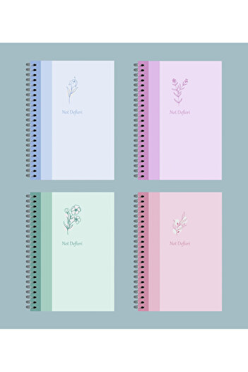 pixelpare A5 (15x21) Spiral School Notebook 80 sheets Set of 4 - Unlined with white pages