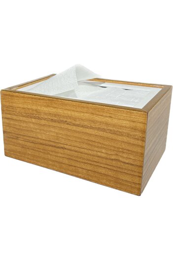 Mimoza African Walnut Horizontal Napkin Holder Wooden Desktop Restaurant Dispenser