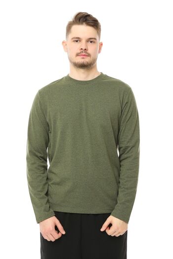 defys Men's Long Sleeve Crew Neck T-shirt Khaki