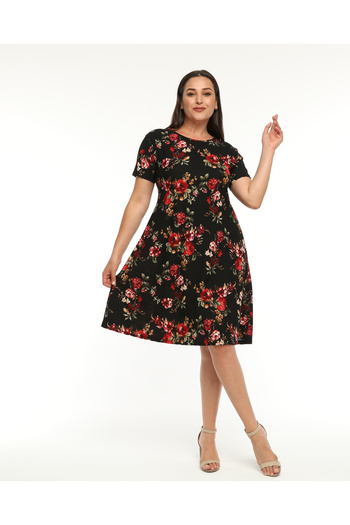 BEĞENDİM Floral Patterned Short Sleeve Dress