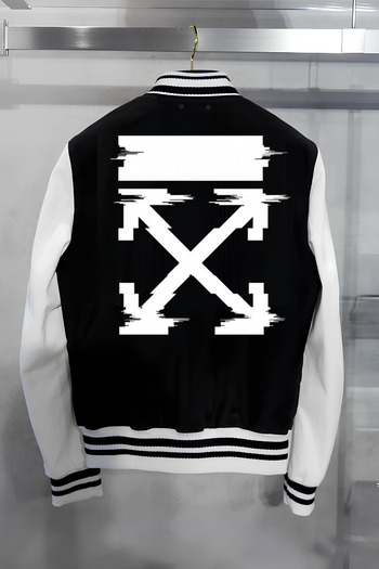 Edizen Double Direction Printed Off 2024 Oversize Premium College Jacket 100% βαμβάκι