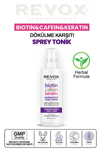 Revox 200 ml Healthy Growth Spray Tonic - Containing Biotin, Caffeine, and Keratin