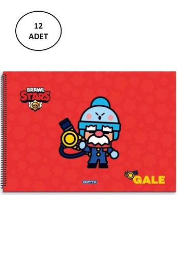 Gıpta كتاب صور حلزوني من Brawl Star - 15 ورقة، 17X24، 12 قطعة
