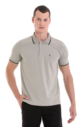 Hatemoğlu Green Regular Fit Plain Polo Collar 100% Cotton T-Shirt