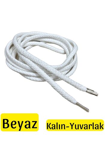 ipekbazaar 1 Pair of Round Believed Length Laces Between 60cm-350cm, Metal Tip Corded Shoelaces