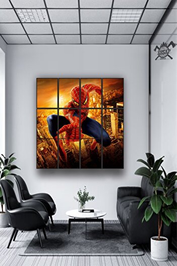 ahşap dünyam 12 parça Spiderman Yeni Dev Boy Mdf tablo Duvar Süsü Hediyelik Eşya (170cm x 90cm)