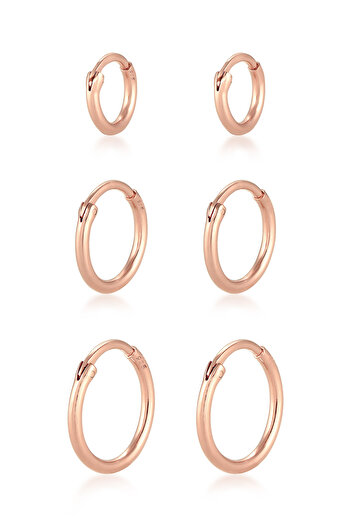 ELLI Ohrringe Creolen Set Trio Basic Must-Have Trend 925 Silber