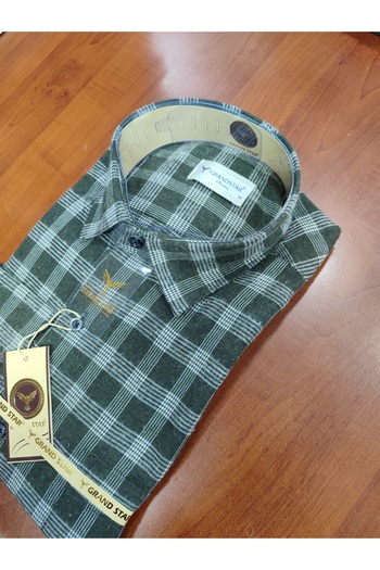 Grand Star DAYNOGLU 100% WOOL LONG SLEEVE POCKET CLASSIC WINTER MEN'S SHIRT