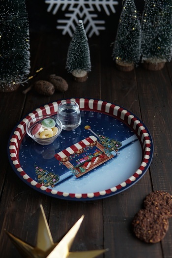 EVLE 3-Piece New Year Set, 15.8 X 15.8 X 8 Cm, Ø14 X 7 Cm, Ø31.5 Cm Tray, Tart Erb576r