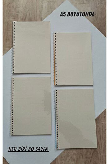 Craft A5 Spiral School Book 80 Page Set of 4