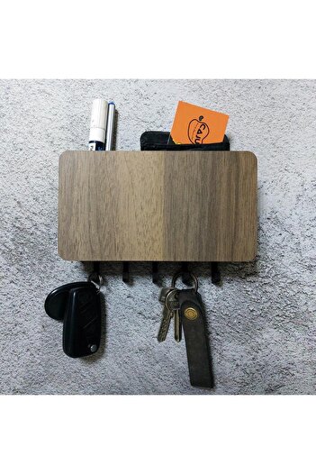 CajuArt Wooden Patterned Keychain Wall Hanger with Decorative Compartments