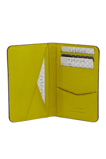 Tergan Yellow Leather Unisex Card Holder 01645t7a