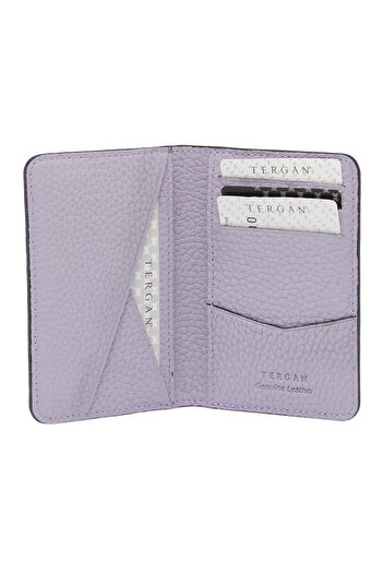 Tergan Purple Leather Unisex Card Holder 01645p5m
