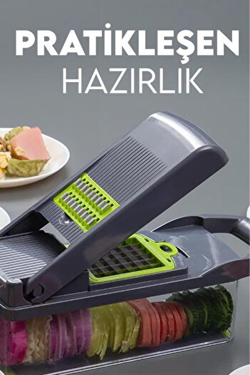 MUJGAN 13 Parça Hazneli Sebze Doğrayıcı Dilimleyici