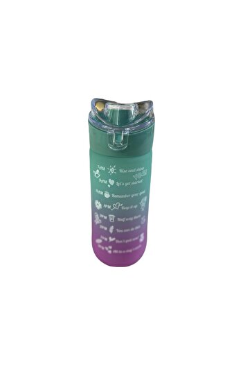 Live House Double Motivational Glass Water Bottle Water Bottle 500 ml Bpa Free Blue And Orange