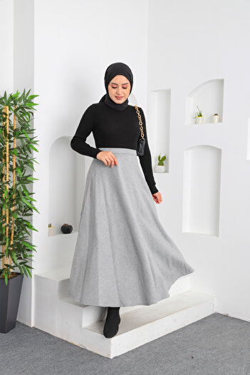 Aranlı tekstil Stamped Flared Skirt