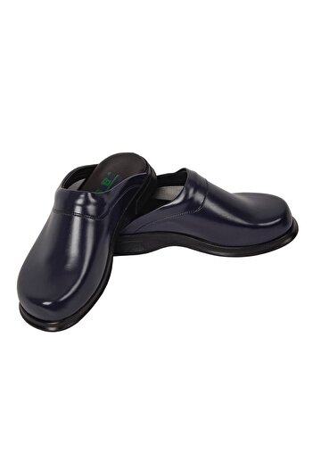 DR SABO Navy Blue Chef Sabo Slippers - Kitchen Slippers Orthopedic Leather