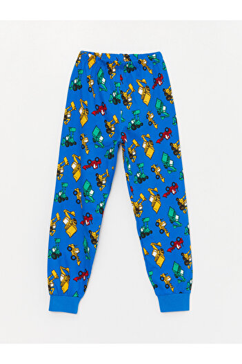 LC Waikiki Bisiklet Yaka Baskılı Uzun Kollu Erkek Çocuk Pijama Takımı
