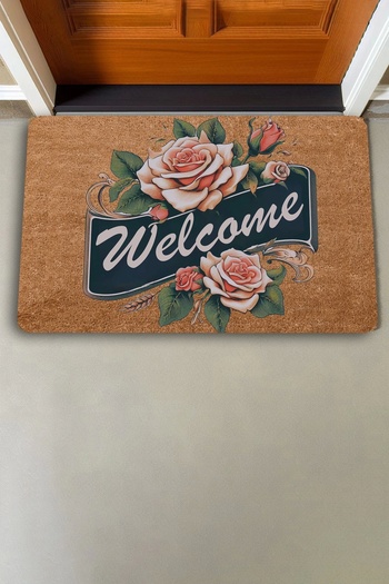 Valerine Life Pink Gonca Rose Welcome Door Mat 45x70cm