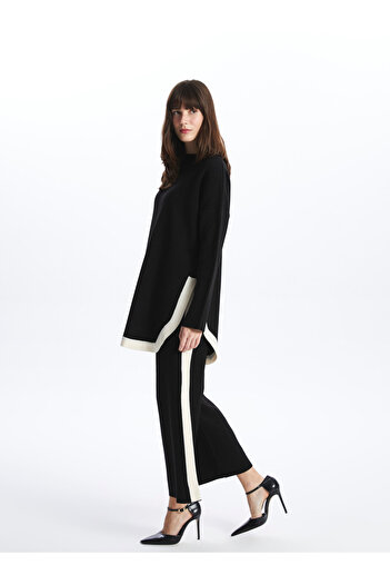 LC Waikiki Women's Striped Knitwear Trousers - Elastic Waist