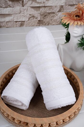 Baveno 100% Cotton Double 40x70 cm Embroidered Towel/Towel Set