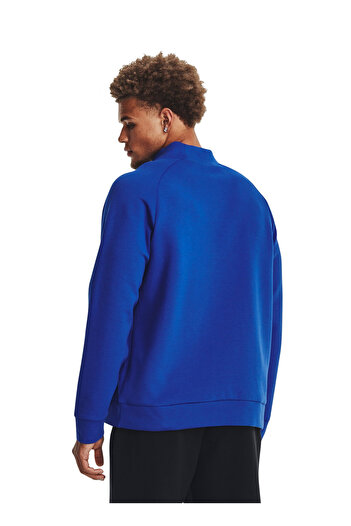 Under Armour Hanorac albastru pentru bărbați, cu guler în picioare, cu croială largi 1379810-400 UA Unstoppable Flc Mock
