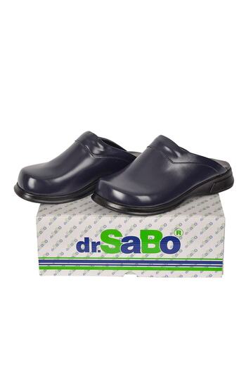 DR SABO Navy Blue Chef Sabo Slippers - Kitchen Slippers Orthopedic Leather