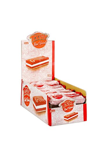 Elvan Today Red Velvet (kırmızı Kadife) Kek 40 Gram 24 Adet (1 Kutu)