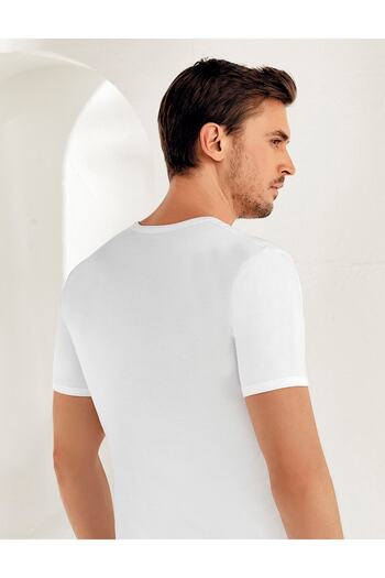 Şahinler Men's White 6-Pack 100% Cotton Undershirt Me001