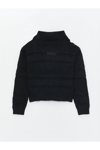 LC Waikiki Polo Neck Openwork Long Sleeve Women's Knitwear Sweater