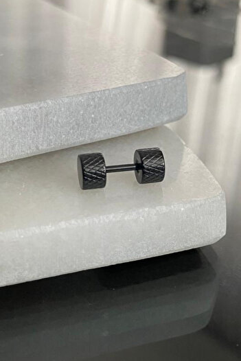 Jaida Moda Unisex Tunnel Look Dumbbell Model Steel Screw Earrings