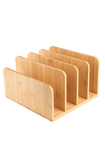 NEWNOW Organizer πιάτων Bamboo, Βιβλιοθήκη, Ράφι για πιάτα, Πιάτο ντουλαπιού, Ταψί και Οργάνωση καπακιού