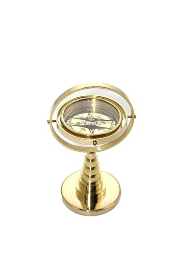 keyfimshop Brass Table Top Compass 17*9 Cm