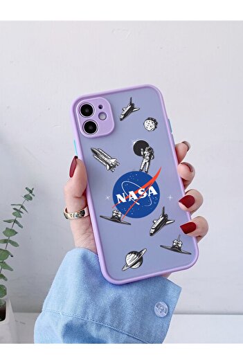 mooodcase iPhone 11 Compatible Lilac Camera Lens Protected Nasa Patterned Luxury Phone Case