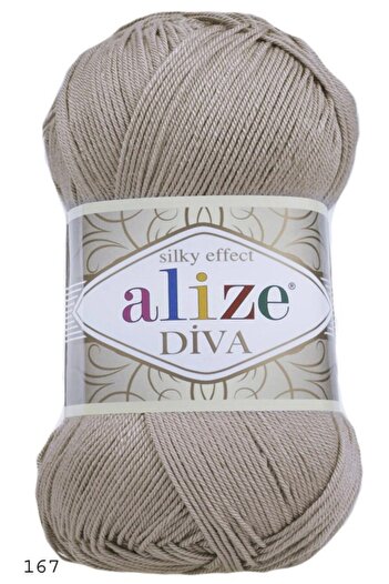 Alize Diva Micro Fiber Mercerized 100 gr Νήμα πλεξίματος χειρός 167-μπεζ