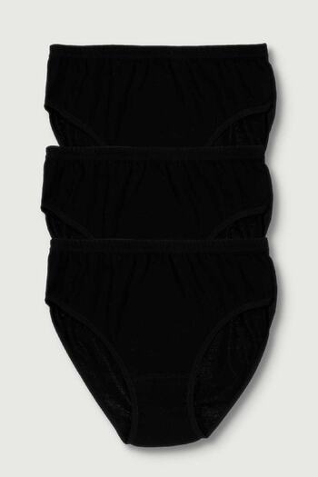 Tutku Women's Black 3-Pack Ribbed Bato Panties