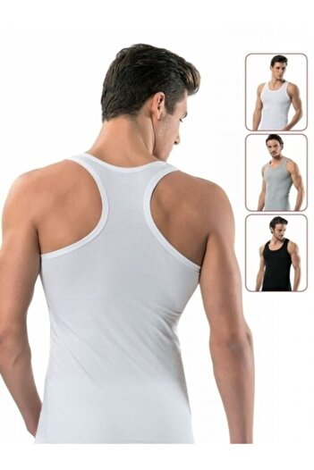 Tutku Men's Mixed 3 Pack Cotton Ribbed Athlete Undershirt
