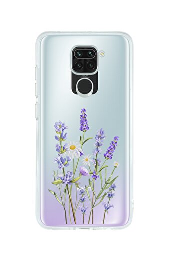 mooodcase Redmi Note 9 Compatible Lavender Patterned Premium Transparent Silicone Case