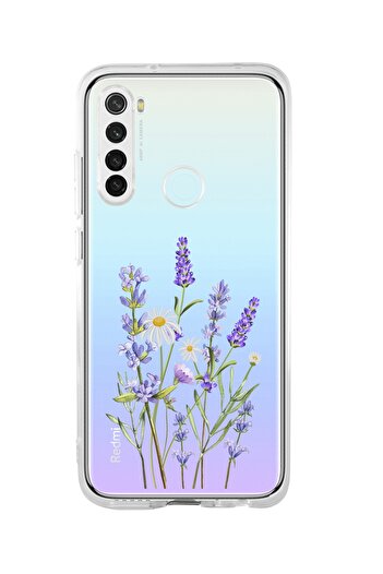 mooodcase Redmi Note 8 Compatible Lavender Patterned Premium Transparent Silicone Case
