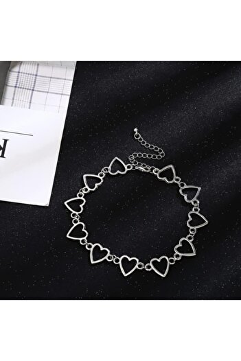 AlpCollection Punk Harajuku Row Heart Choker Necklace 35 Cm