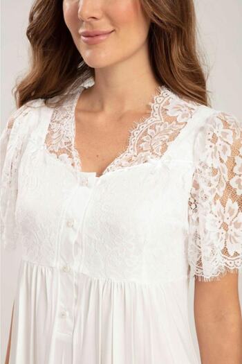 Bone Club Women's Ecru Maternity Nightgown